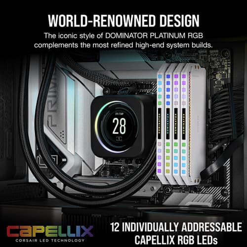 Corsair Dominator Platinum RGB DDR5 32GB (16GBx2) 5600MHz RAM (White)