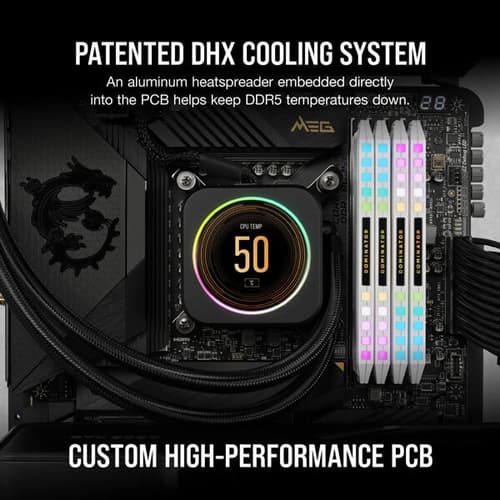 Corsair Dominator Platinum RGB 32GB (16GBx2) DDR5 6200MHz Desktop RAM (White)