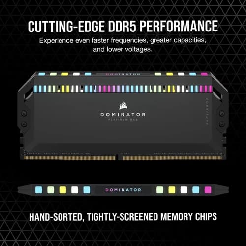Corsair Dominator Platinum RGB DDR5 64GB (32GBx2) 6000MHz RAM (Black)