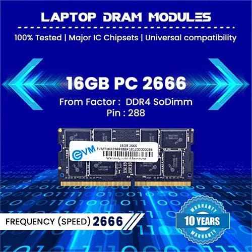 EVM 16GB 2666MHz CL19 DDR4 Laptop RAM