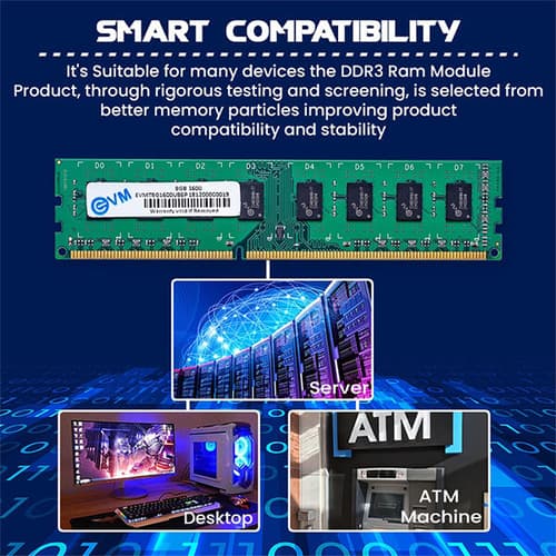 EVM 8GB (8GBx1) DDR3 1600MHz Desktop RAM