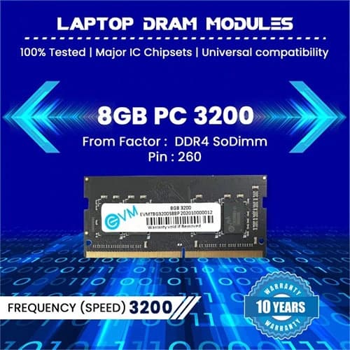 EVM 8GB 3200MHz DDR4 Laptop RAM