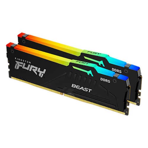 Kingston Fury Beast RGB 32GB (16GBx2) DDR5 6000MHz Desktop RAM (Black)