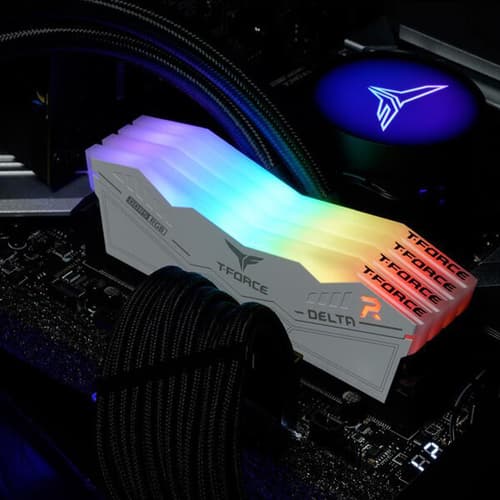 TeamGroup T-Force Delta RGB 64GB (32GBx2) DDR5 6000MHz Desktop RAM (White)
