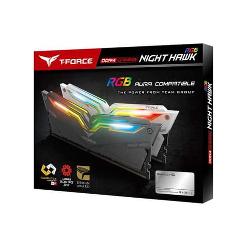 Teamgroup T-Force Night Hawk RGB 16GB (8GBx2) DDR4 3600MHz Black