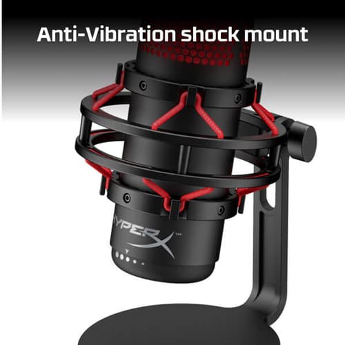 HyperX QuadCast Red LED USB Condenser Microphone (Black)