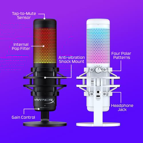 HyperX QuadCast S RGB USB Condenser Microphone (White)