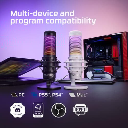 HyperX QuadCast S RGB USB Condenser Microphone (White)