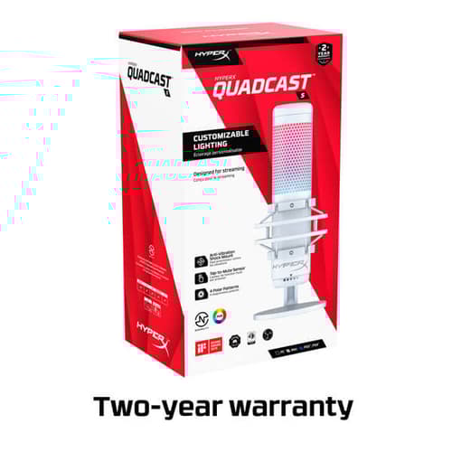 HyperX QuadCast S RGB USB Condenser Microphone (White)
