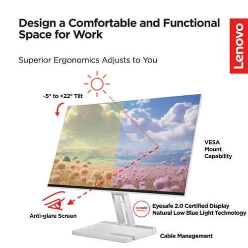 Lenovo L27i-4A 27 Inch White Monitor