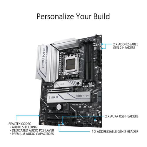 Asus Prime X670 P Motherboard (AMD Socket AM5/Ryzen 9000, 8000 and 7000 Series CPU/ Max 128GB DDR5 6400MHz Memory)