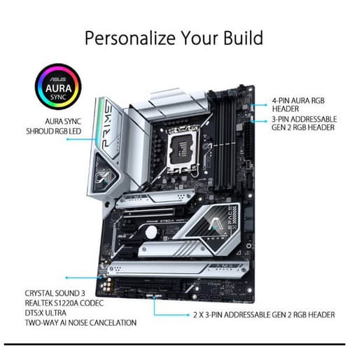 Asus PRIME Z790-A WIFI Motherboard (Intel Socket 1700/14th, 13th and 12th Generation Core Series CPU/Max 128GB DDR5 7200MHz Memory)