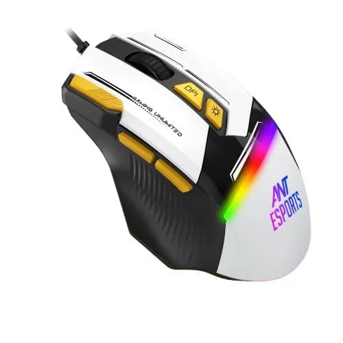 Ant Esports GM333 Gaming Mouse (Black-White-Yellow)