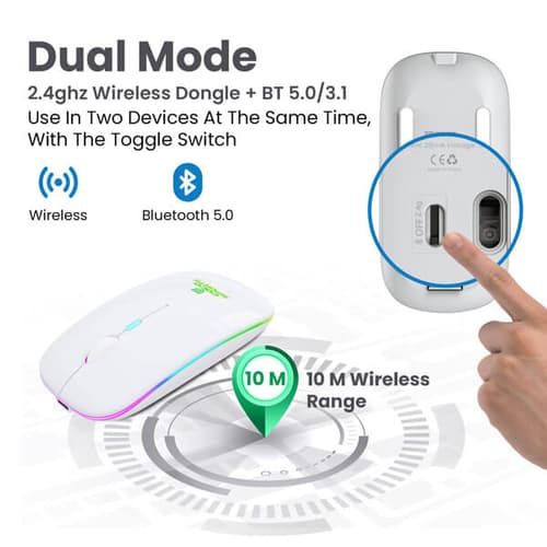 Coconut WM20 Lucid RGB Wireless Mouse (White)