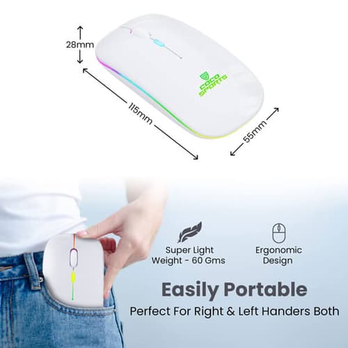 Coconut WM20 Lucid RGB Wireless Mouse (White)