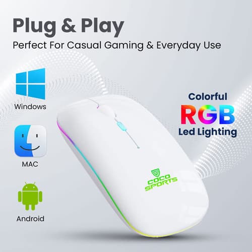 Coconut WM20 Lucid RGB Wireless Mouse (White)