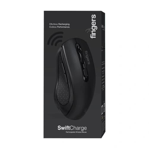 Fingers SwiftCharge Black Wireless Mouse