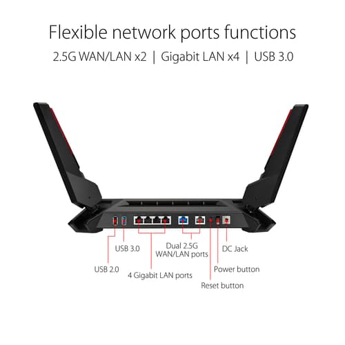 ASUS ROG Rapture GT-AX6000 Dual-band WiFi 6 Extendable Gaming Router