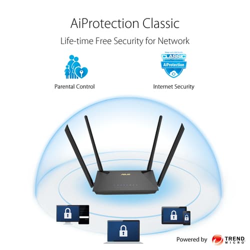 ASUS RT-AX53U (AX1800) Dual Band WiFi 6 Extendable Router