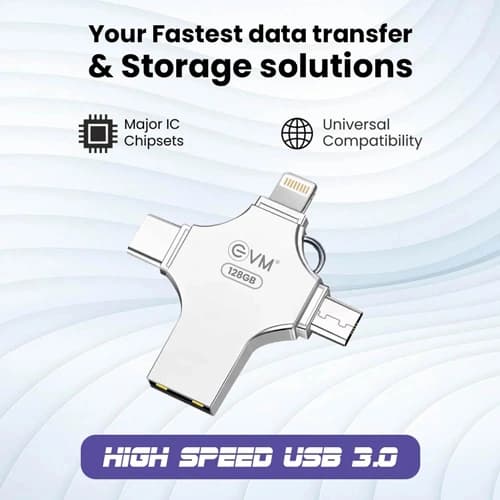 EVM EnStore 4 In 1 OTG 128GB USB 3.0 Type C Pen Drive