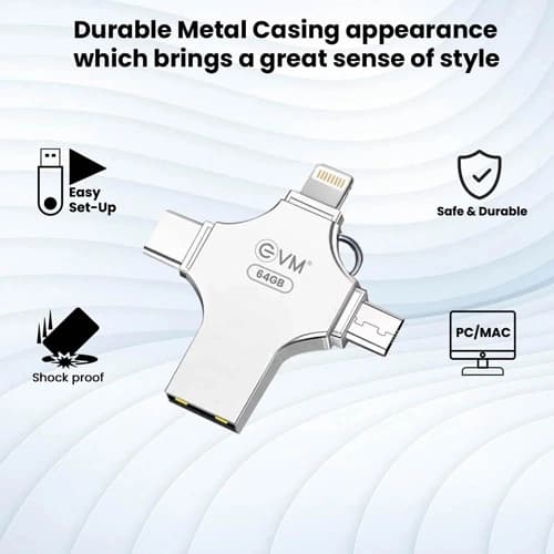 EVM EnStore 4 In 1 OTG 64GB USB 3.0 Type C Pen Drive