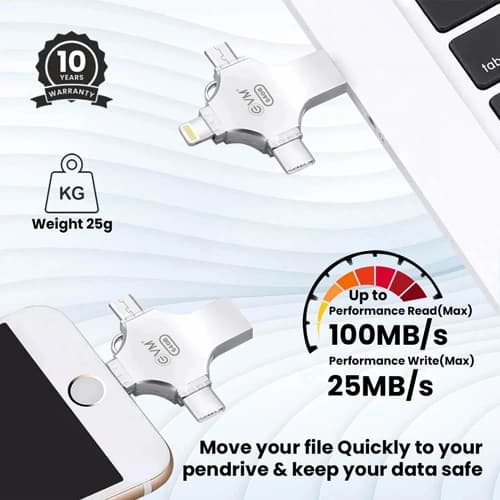 EVM EnStore 4 In 1 OTG 64GB USB 3.0 Type C Pen Drive