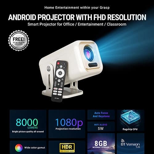 Ant Esports View690 AF Android Smart White Projector
