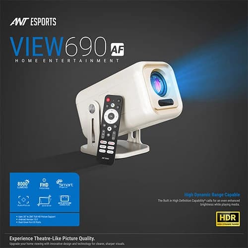 Ant Esports View690 AF Android Smart White Projector