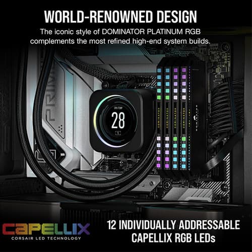 Corsair Dominator Platinum RGB 32GB (16GBx2) DDR5 5200MHz (Black)