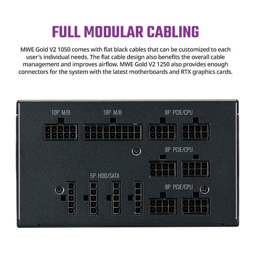 Cooler Master MWE 1050 V2 1050 Watt 80 Plus Gold SMPS