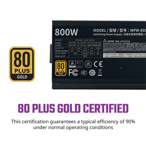 Cooler Master G800 800 Watt 80 Plus Gold SMPS