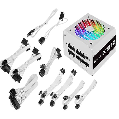 Corsair CX750F RGB 80 Plus Bronze SMPS (White)