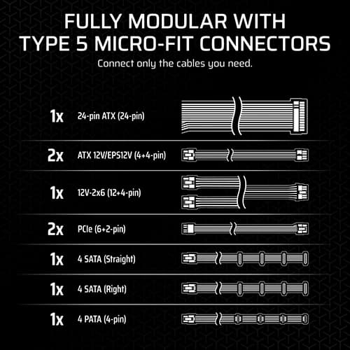 Corsair SF750 Platinum ATX 3.1 Fully Modular SFX Smps