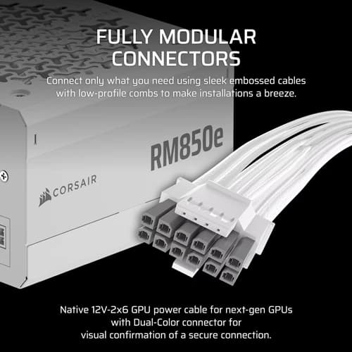 Corsair RM850e ATX 3.1 Cybenetics Gold Fully Modular White Smps