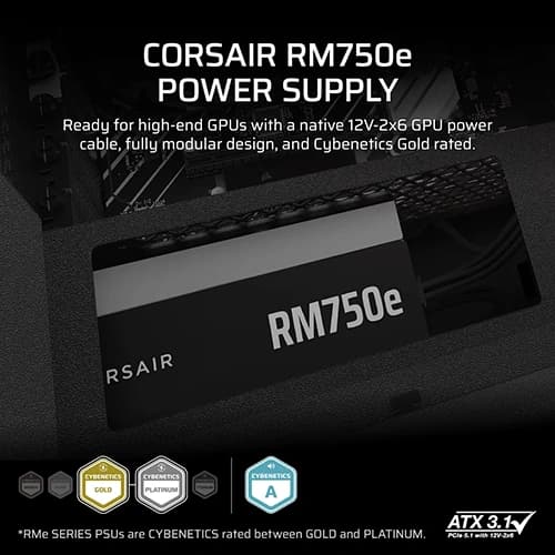 Corsair RM750e ATX 3.1 Cybenetics Gold Fully Modular Smps