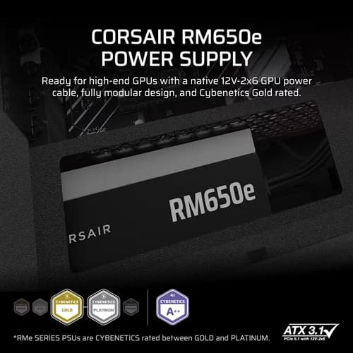 Corsair RM650e ATX 3.1 Cybenetics Gold Fully Modular Smps