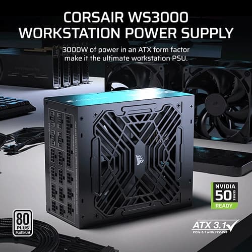 Corsair WS3000 Platinum 3000 Watt ATX 3.1 Fully Modular Workstation Smps