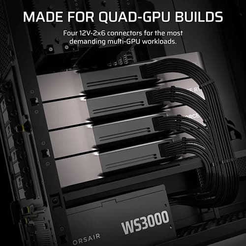 Corsair WS3000 Platinum 3000 Watt ATX 3.1 Fully Modular Workstation Smps