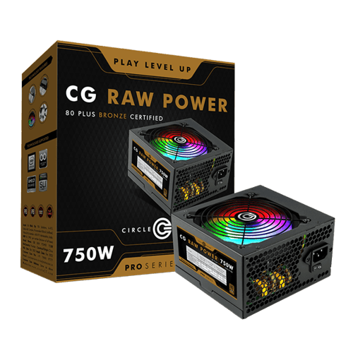 Circle CG Raw Power 750W RGB Pro  80 Plus Bronze SMPS (Black)