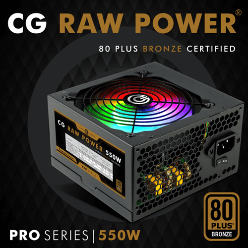 Circle CG Raw Power 550W RGB 80 Pro Plus Bronze SMPS (Black)