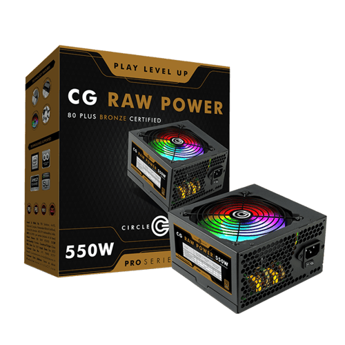 Circle CG Raw Power 550W RGB 80 Pro Plus Bronze SMPS (Black)
