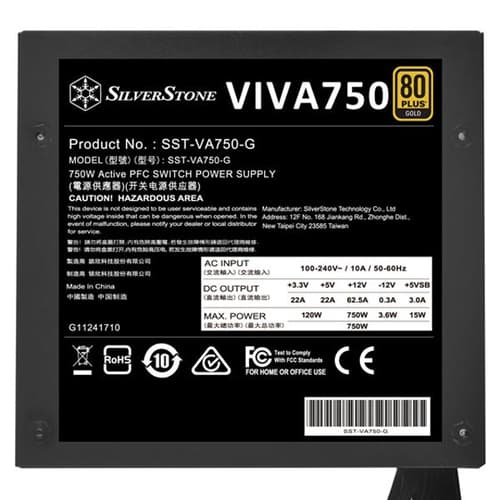 SilverStone VIVA 750 Gold 750 Watt 80 Plus Gold SMPS