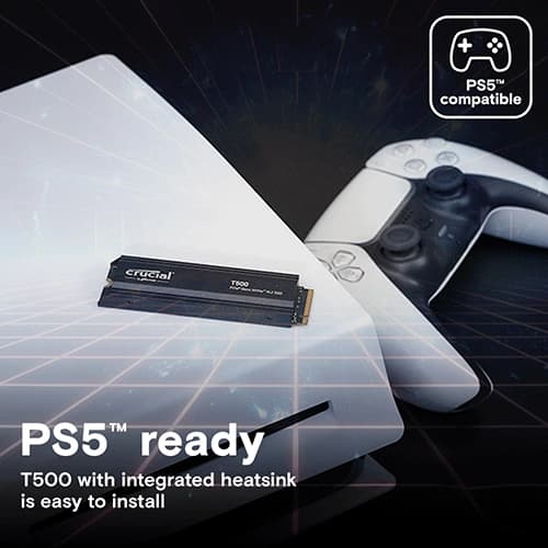 Crucial T500 Pro 1TB NVMe Gen4 SSD With Heatsink