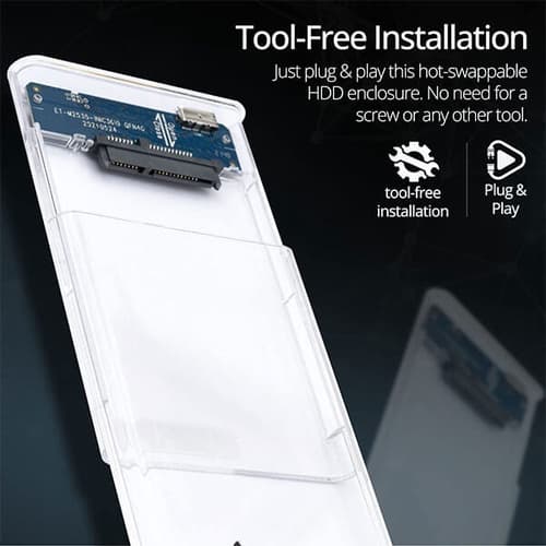 Coconut SC05 2.5 Inch SSD/HDD Sata Casing Transparent Hard Disk Enclosure USB 3.0