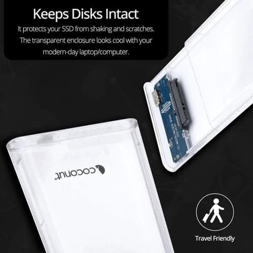 Coconut SC07 2.5 Inch SSD/HDD Sata Casing Transparent Hard Disk Enclosure