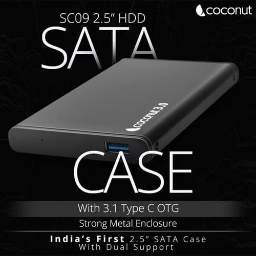 Coconut SC09 2.5 Inch HDD USB 3.0 Sata Casing Enclosure Case Cover