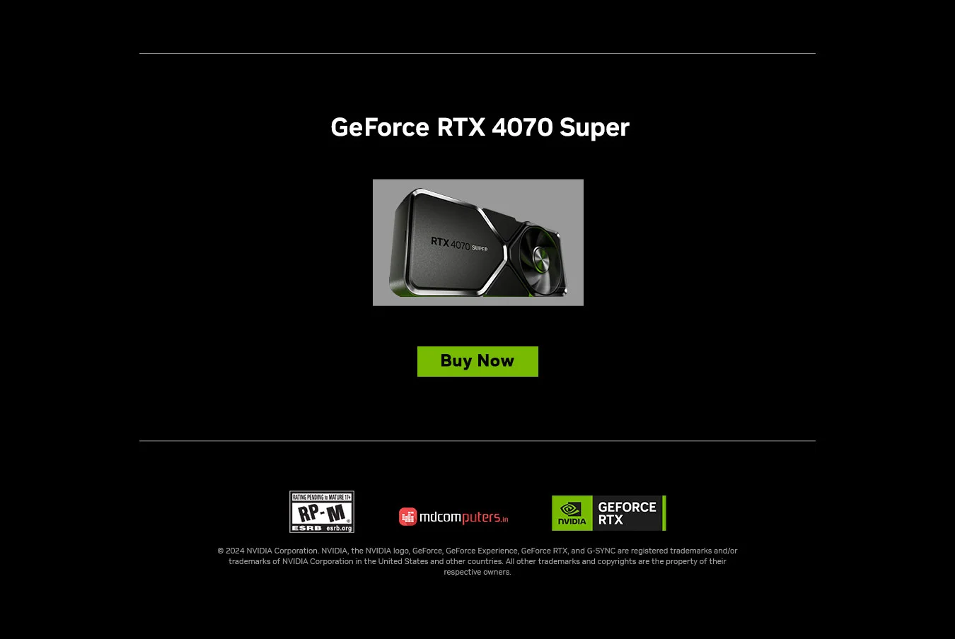 Geforce RTX 4070 Super Series GPU