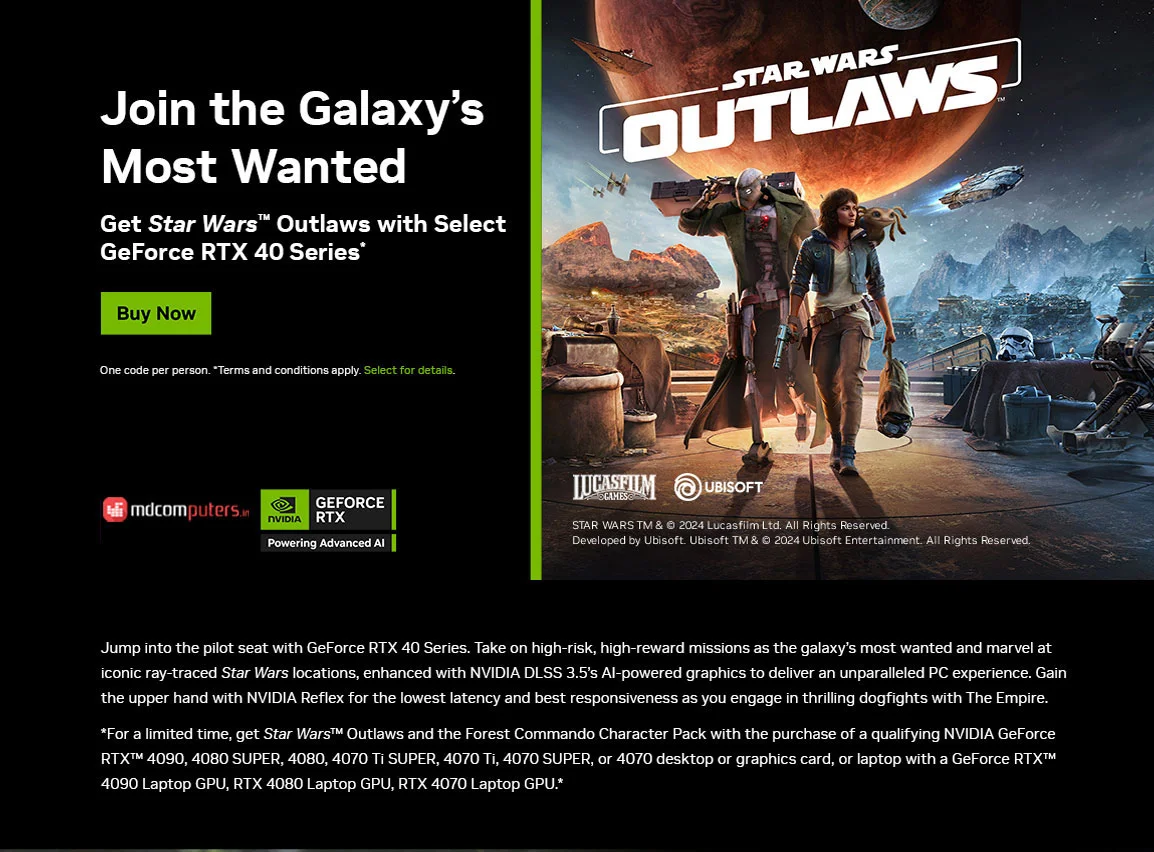 Nvidia Star war outlaws Game