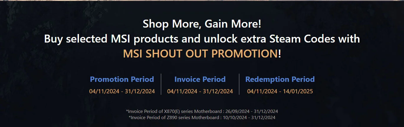 MSI Shop more gain more offer