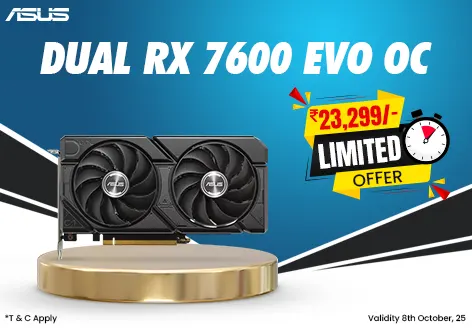 ASUS Dual RX 7600 EVO OC 8GB GDDR6 Graphics Card